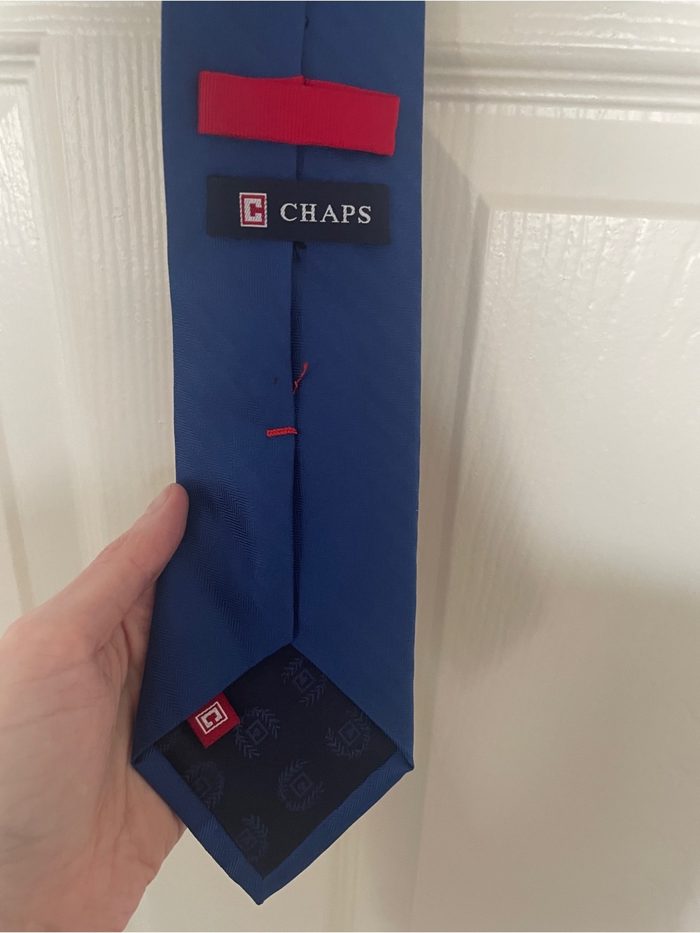 👔 Chaps Solid Royal Blue Men's Tie 👔 - Picture 3 of 4